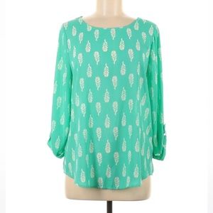 Pixley. 3/4th sleeve blouse. Green. Women’s XXL. Sheer.